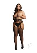 Le Desir Fishnet And Lace Garterbelt Stockings - Queen -...