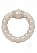 Pearl Beaded Prolong Silicone Cock Ring - Smoke